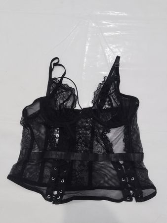 Schwarzes Spitzen-Corsett