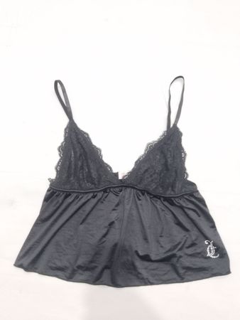 Juicy Couture Schwarzes Spitzen-Camisole-Top