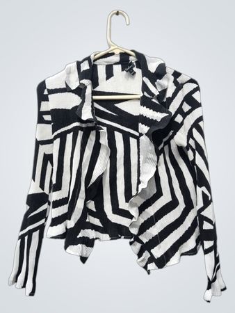 Caeliann Schwarz und Weiß Geometrisches Druck Cardigan