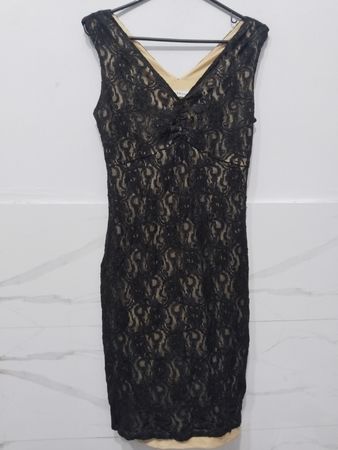 Ultra Dress New York Schwarzes Spitzenkleid Größe 12