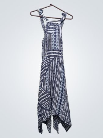 Vera Moda Damen Blau Druck Maxikleid