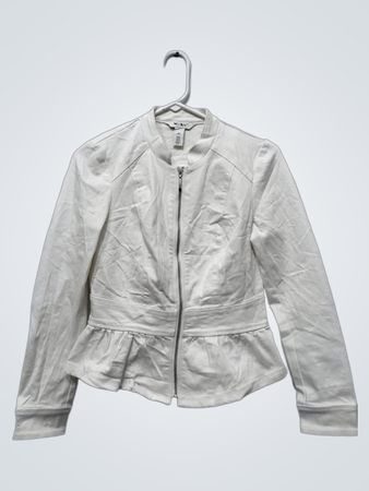 WHBM Weißes Peplum-Jackett