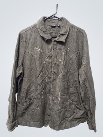 KRAZYKAT Olive Green Jacket with Embroidery