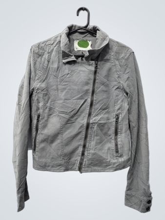 Anthropologie Damen Graue Asymmetrische Reißverschlussjacke