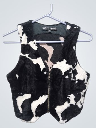 Betsey Johnson Kuhmuster Kunstpelz-Weste