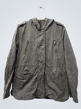 LOVE TREE Damen Mittel Olivgrün Kapuzen Utility-Jacke