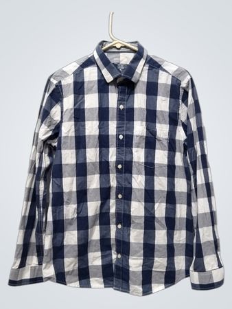 BLUE EXCHANGE Herren Karo Button-Down Hemd