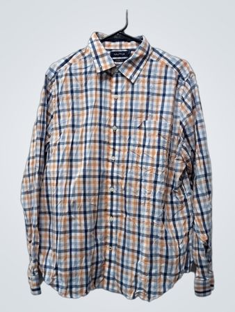 Nautica Classic Fit Plaid Langarm Button-Up Hemd