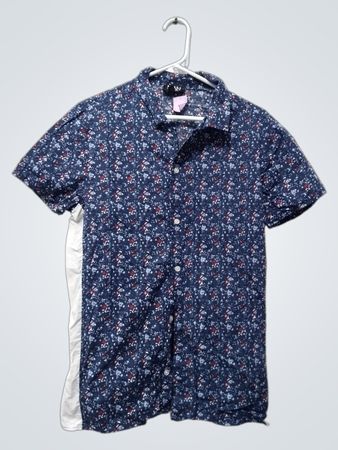 BoohooMAN Herren Kurzarm Hemd mit Blumenmuster