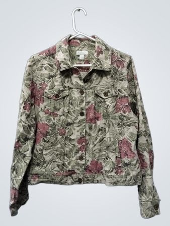 Charter Club Petite Leinenjacke mit floralem Print