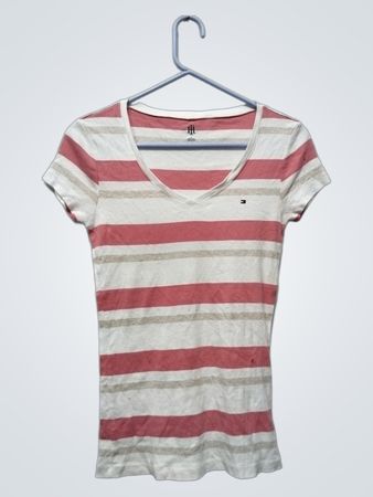 Tommy Hilfiger Gestreiftes V‑Ausschnitt T‑Shirt