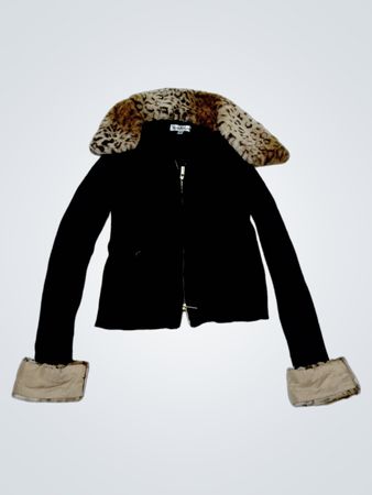 Madden Girl schwarze Jacke mit Kunstfellbesatz