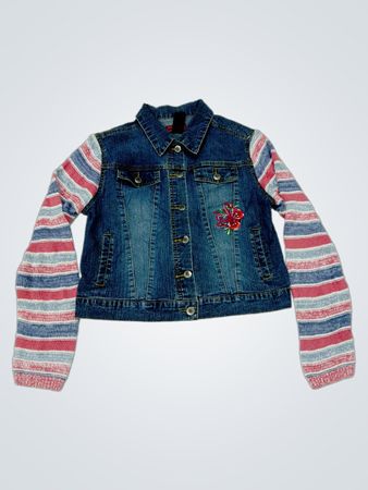 Arizona Jean Co. Denimjacke mit gestreiften Ärmeln