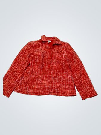 Coldwater Creek Damen Orange Tweed-Blazer