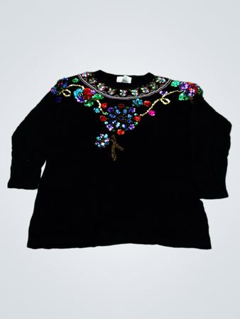 SML Sport Ltd schwarzer Pullover mit Paillettenverzierung