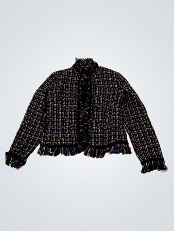 Spenser Jeremy Damen Tweed-Jacke mit Fransen