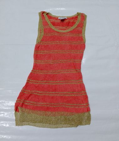 BODY CENTRAL Korallen- & goldgestreiftes ärmelloses Stricktop