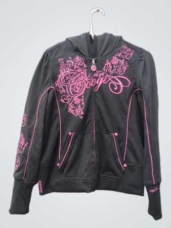 Coogi Zip Up Hoodie with Pink Embellishments