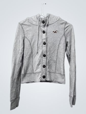 Hollister Grey Button-Up Hoodie