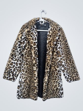 LANSHIFEI Leopard-Print Kunstpelzmantel
