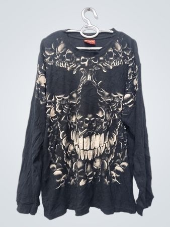 F.U.S.A.I. JEANS Langarmshirt mit Totenkopf-Print