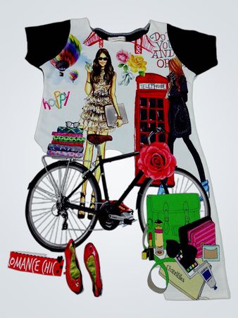 Matinee-Kleid mit grafischem Druck