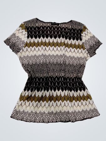 Brittany Schwarzes Damenoberteil mit Muster