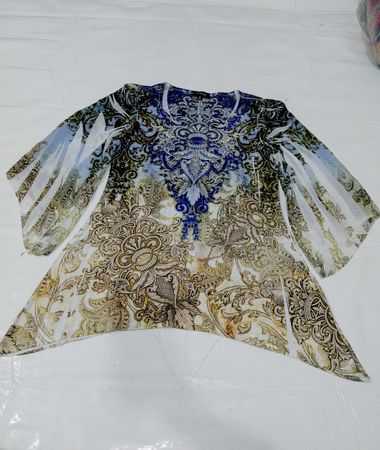 Cal Style Women's Bedrucktes Tunika-Oberteil mit Glockenärmeln