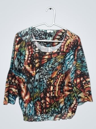 Chico's Butterfly Print Top Size 1