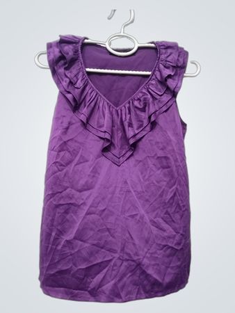 THE LIMITED Purple Ruffled Sleeveless Top