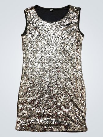 Pailletten-Ärmelloses Minikleid