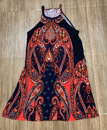 VINCAMPO Paisley-Print Neckholder-Kleid