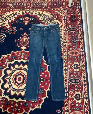 Lacoste Green Crocodile Bestickte Blaue Jeans aus Denim
