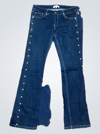 Bootcut-Jeans mit Nieten
