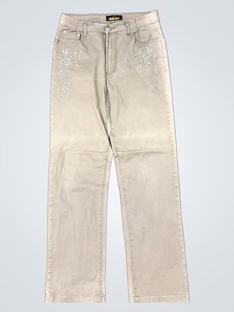 LEVI'S Damen Beige Bestickte Jeans