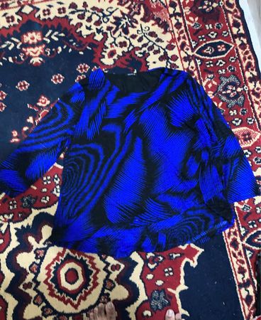 Roman Damen Langarmshirt mit blauem und schwarzem Muster