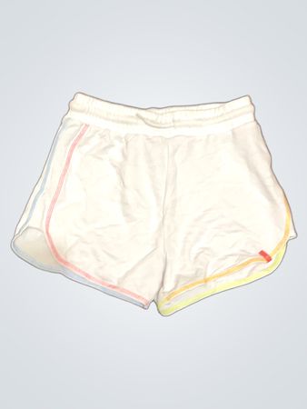 Weiße Shorts mit farbigem Besatz