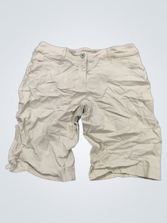 Beige geraffte Shorts