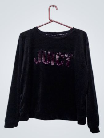 Juicy Couture schwarzes Velours-Sweatshirt
