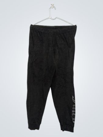 Juicy Couture schwarze Velours-Trainingshose mit Strass-Logo