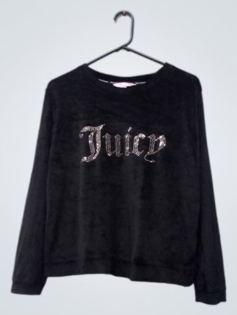 Juicy Couture Schwarzes Velours-Sweatshirt