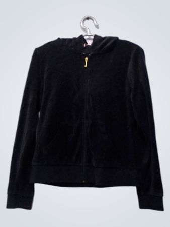 Juicy Couture schwarzer Velours-Zip-Up-Hoodie