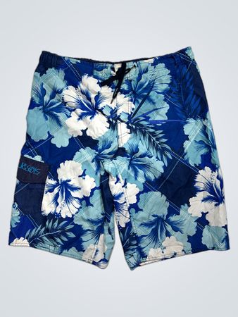Maui and Sons Blaue Badeshorts mit Blumenmuster Größe L