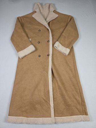 Casaco de Couro com Forro de Lã na Cor Tan