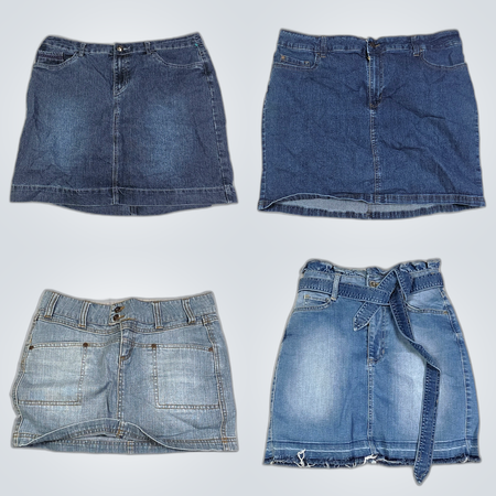 Denim Skirt Bundle - 7 Piece Mix of J.J. Bailey, H&M, Lee & More
