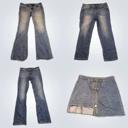 デニムバンドル：ロック＆リパブリック、リー、アメリカンイーグルなどの7点セットのジーンズ＆スカート