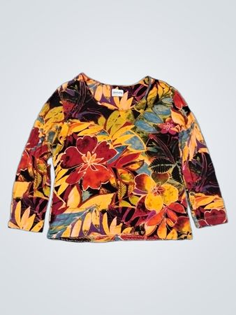 CHICO'S Damenoberteil mit Blumenmuster und langen Ärmeln
