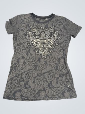 Cowgirl Up Paisley Print T-Shirt