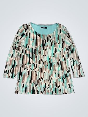 Alfani Petite Damen Langarmoberteil mit geometrischem Muster