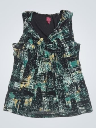 212 COLLECTION Damen Ärmelloses Top mit abstraktem Muster Größe M